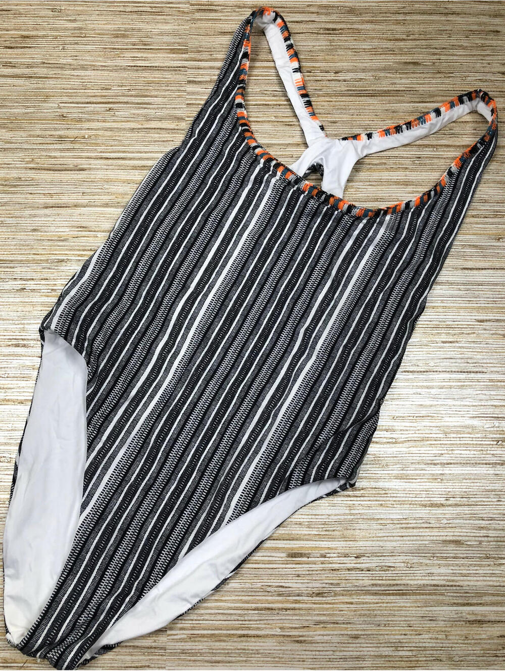 2288 RED CARTER Print One-Piece Racerback reversible Swimsuit BLACK WHT S $185